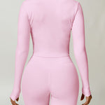 Zip Up Mock Neck Long Sleeve Active Outerwear - 