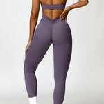 Ruched Halter Neck Bra and Pocketed Leggings Active Set - 