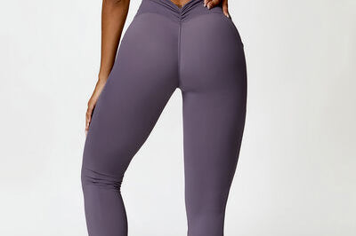 Ruched Halter Neck Bra and Pocketed Leggings Active Set - 
