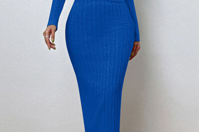 Long Sleeve Top and Wrap Skirt Set - 