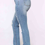 Distressed Slit Jeans - 