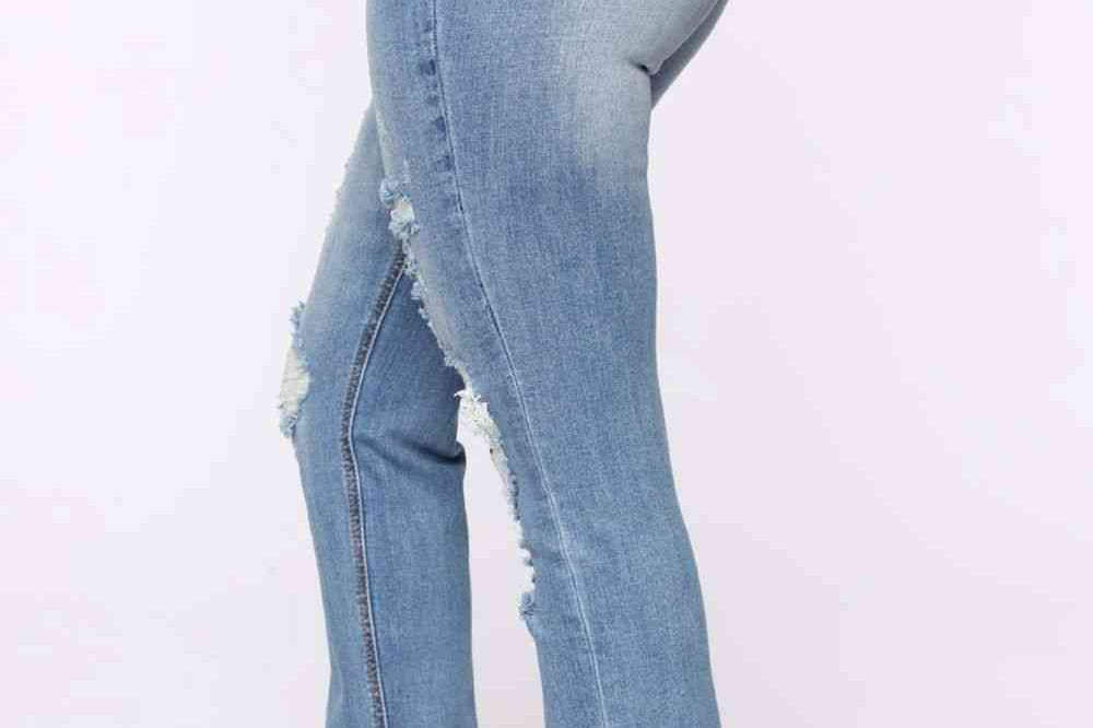 Distressed Slit Jeans - 