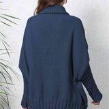 Turtle Neck Long Sleeve Ribbed Sweater - 