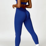 Ruched Halter Neck Bra and Pocketed Leggings Active Set - 