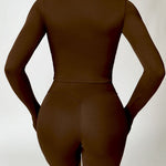 Zip Up Mock Neck Long Sleeve Active Outerwear - 
