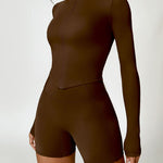 Zip Up Mock Neck Long Sleeve Active Outerwear - 
