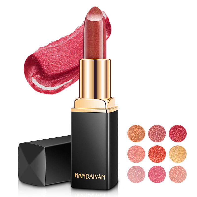 9 Colors Waterproof Glitter Lipstick - 