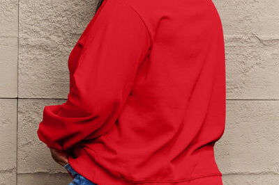 Simply Love Full Size I'D RATHER BE SLEEPING Round Neck Sweatshirt - 