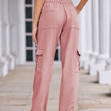 Straight Denim Cargo Pants - 