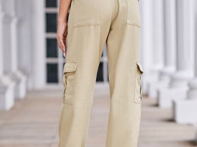 Straight Denim Cargo Pants - 