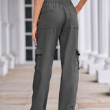 Straight Denim Cargo Pants - 