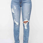 Distressed Slit Jeans - Light