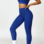 Ruched Halter Neck Bra and Pocketed Leggings Active Set - 