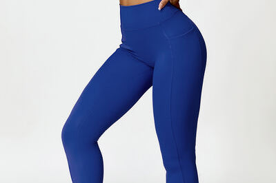 Ruched Halter Neck Bra and Pocketed Leggings Active Set - 