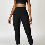 Ruched Halter Neck Bra and Pocketed Leggings Active Set - 