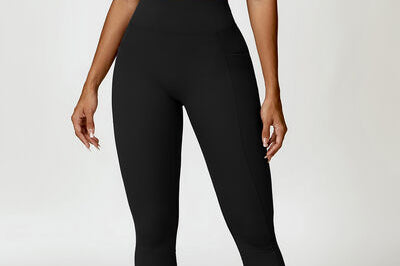 Ruched Halter Neck Bra and Pocketed Leggings Active Set - 