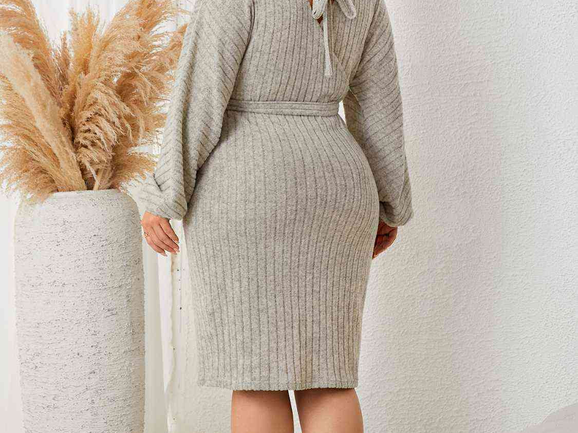 Plus+ Size Tie Waist Wrap Dress - 
