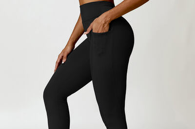 Ruched Halter Neck Bra and Pocketed Leggings Active Set - 