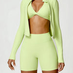 Zip Up Mock Neck Long Sleeve Active Outerwear - 