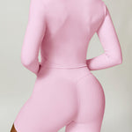 Zip Up Mock Neck Long Sleeve Active Outerwear - 