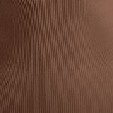 Ribbed Square Neck Long Sleeve Jumpsuit - 