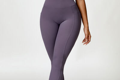 Ruched Halter Neck Bra and Pocketed Leggings Active Set - 