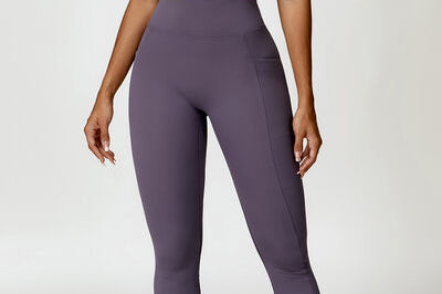 Ruched Halter Neck Bra and Pocketed Leggings Active Set - 