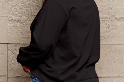 Simply Love Full Size I'D RATHER BE SLEEPING Round Neck Sweatshirt - 