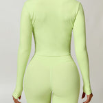 Zip Up Mock Neck Long Sleeve Active Outerwear - 