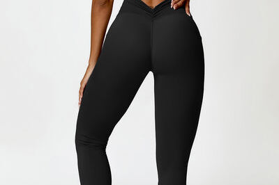 Ruched Halter Neck Bra and Pocketed Leggings Active Set - 