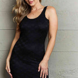 HIDDEN No Doubts Sleeveless Bodycon Ruffle Midi Dress - 