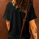 Heart Round Neck Short Sleeve T-Shirt - 