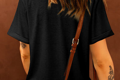 Heart Round Neck Short Sleeve T-Shirt - 