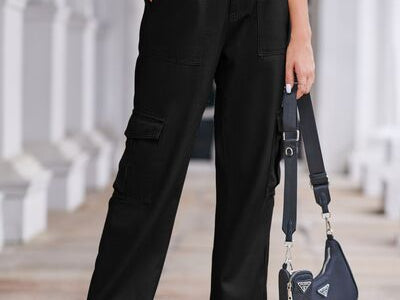 Straight Denim Cargo Pants - 