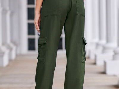 Straight Denim Cargo Pants - 