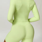 Zip Up Mock Neck Long Sleeve Active Outerwear - 