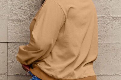 Simply Love Full Size I'D RATHER BE SLEEPING Round Neck Sweatshirt - 