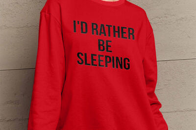 Simply Love Full Size I'D RATHER BE SLEEPING Round Neck Sweatshirt - Wine