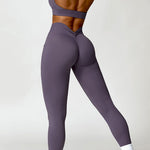 Ruched Halter Neck Bra and Pocketed Leggings Active Set - 